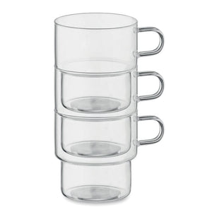 Tazza in vetro borosilicato 300 ml Trasparente - personalizzabile con logo