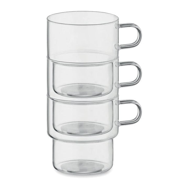 Tazza in vetro borosilicato 300 ml Trasparente - personalizzabile con logo