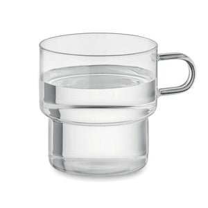Tazza in vetro borosilicato 300 ml Trasparente - personalizzabile con logo