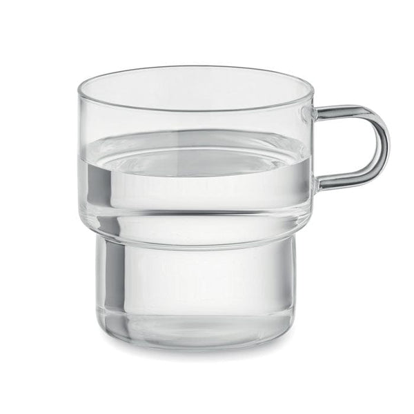 Tazza in vetro borosilicato 300 ml Trasparente - personalizzabile con logo