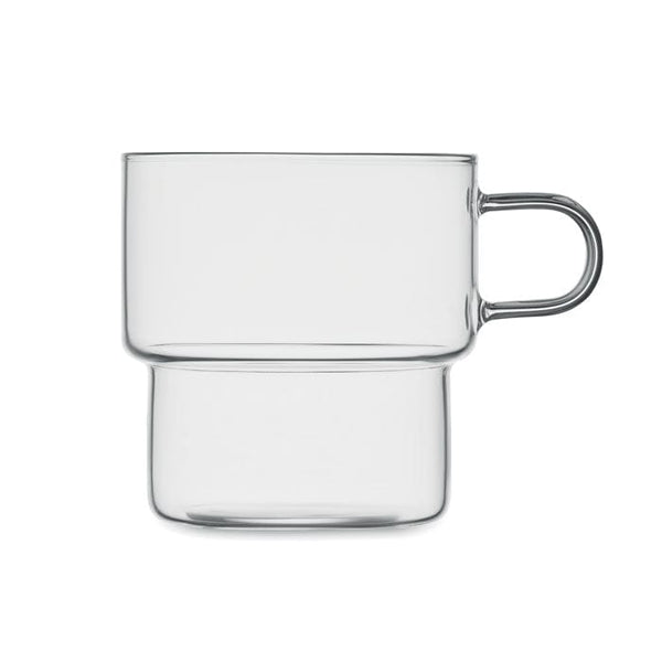 Tazza in vetro borosilicato 300 ml Trasparente - personalizzabile con logo