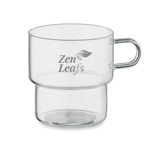 Tazza in vetro borosilicato 300 ml Trasparente - personalizzabile con logo
