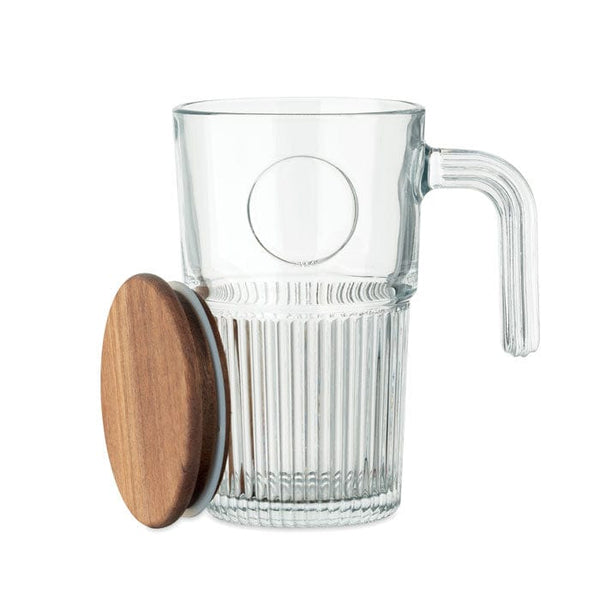 Tazza in vetro da 450 ml Trasparente - personalizzabile con logo