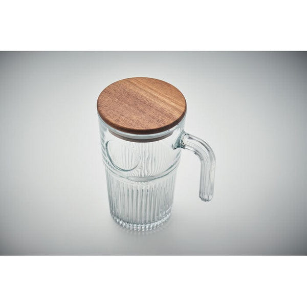 Tazza in vetro da 450 ml Trasparente - personalizzabile con logo