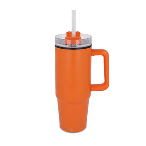 Tazza Miami con manico e cannuccia 800ml Arancione - personalizzabile con logo