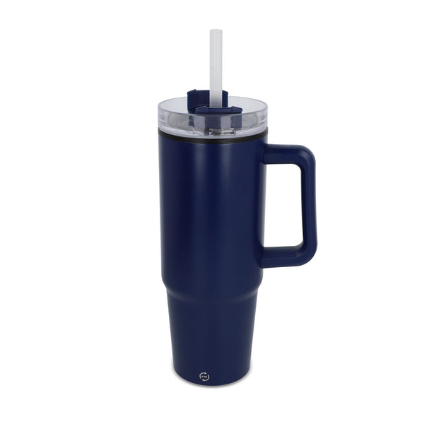 Tazza Miami con manico e cannuccia 800ml blu navy - personalizzabile con logo