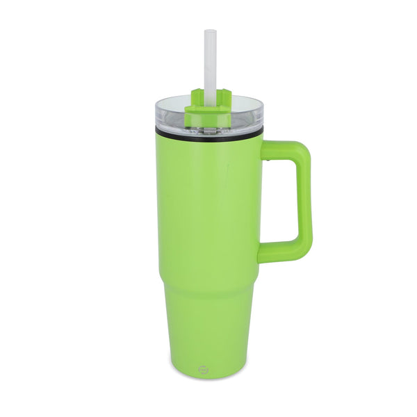 Tazza Miami con manico e cannuccia 800ml verde - personalizzabile con logo