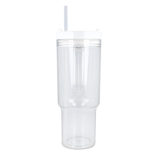 Tazza Miami con manico trasparente 1,2 L R-PET - personalizzabile con logo