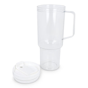 Tazza Miami con manico trasparente 1,2 L R-PET - personalizzabile con logo