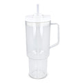 Tazza Miami con manico trasparente 1,2 L R-PET Trasparente / Bianco - personalizzabile con logo