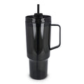 Tazza Miami con manico trasparente 1,2 L R-PET Trasparente / Nero - personalizzabile con logo