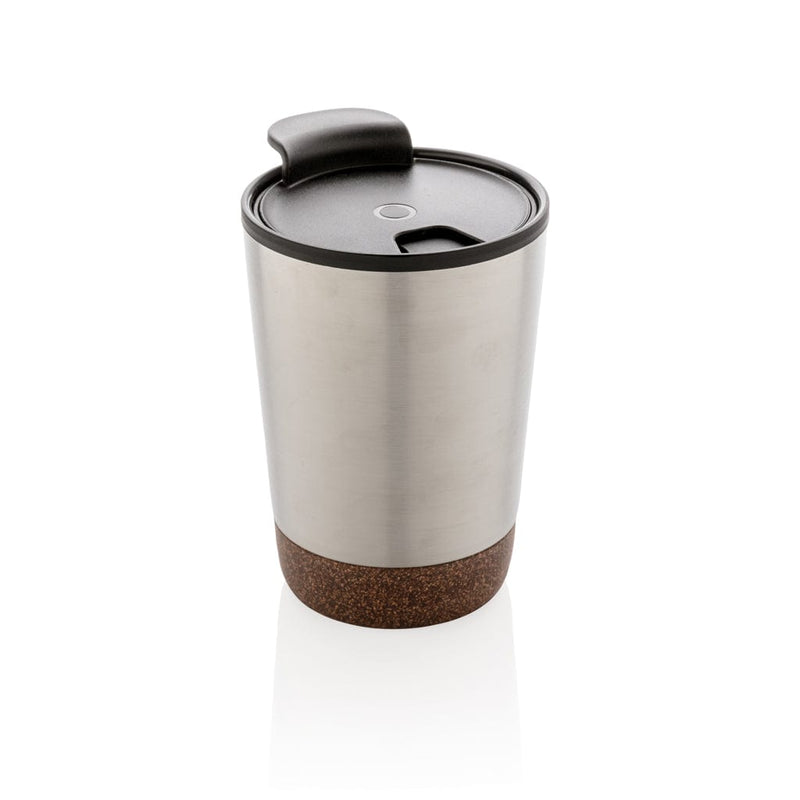 Tazza per caffè in sughero color argento - personalizzabile con logo