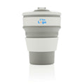 Tazza pieghevole in silicone grigio - personalizzabile con logo