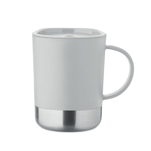 Tazza singolo strato da 300 ml Re-Inox Grigio - personalizzabile con logo
