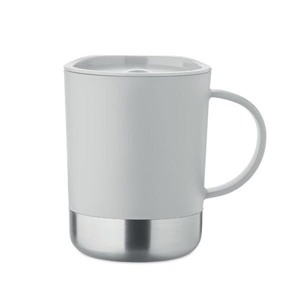 Tazza singolo strato da 300 ml Re-Inox Grigio - personalizzabile con logo