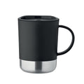 Tazza singolo strato da 300 ml Re-Inox Nero - personalizzabile con logo
