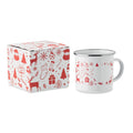 Tazza smaltata natalizia 300ml Bianco - personalizzabile con logo