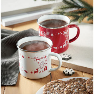 Tazza smaltata natalizia 300ml - personalizzabile con logo