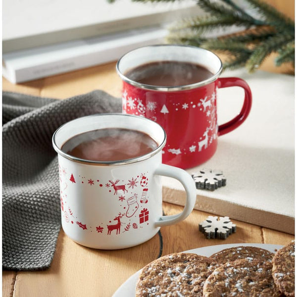 Tazza smaltata natalizia 300ml - personalizzabile con logo