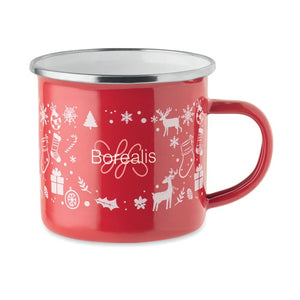 Tazza smaltata natalizia 300ml - personalizzabile con logo
