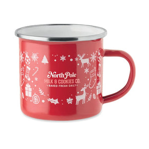 Tazza smaltata natalizia 300ml - personalizzabile con logo