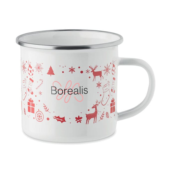 Tazza smaltata natalizia 300ml - personalizzabile con logo