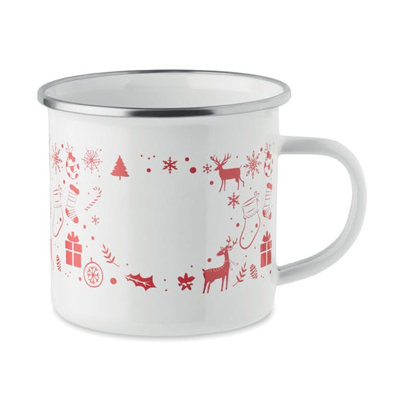 Tazza smaltata natalizia 300ml - personalizzabile con logo