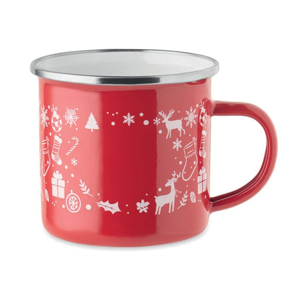 Tazza smaltata natalizia 300ml - personalizzabile con logo