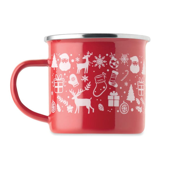 Tazza smaltata natalizia 300ml - personalizzabile con logo