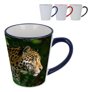 Tazza subli Melbourne con bordo e manico colorati 300ml - personalizzabile con logo