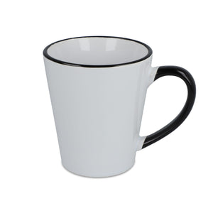 Tazza subli Melbourne con bordo e manico colorati 300ml nero - personalizzabile con logo