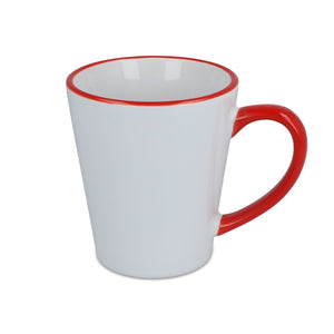 Tazza subli Melbourne con bordo e manico colorati 300ml Rosso - personalizzabile con logo