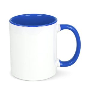 Tazza subli Oslo con interno e manico colorati 300ml blu - personalizzabile con logo