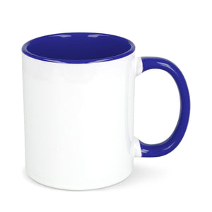 Tazza subli Oslo con interno e manico colorati 300ml blu navy - personalizzabile con logo