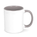 Tazza subli Oslo con interno e manico colorati 300ml grigio - personalizzabile con logo