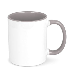 Tazza subli Oslo con interno e manico colorati 300ml grigio - personalizzabile con logo