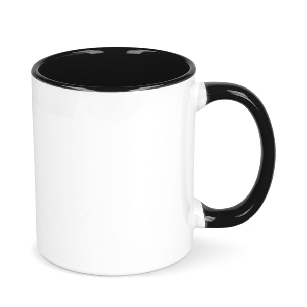 Tazza subli Oslo con interno e manico colorati 300ml nero - personalizzabile con logo