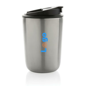 Tazza termica Cuppa in acciaio riciclato con laccio da collo - personalizzabile con logo