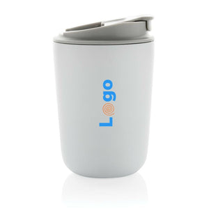 Tazza termica Cuppa in acciaio riciclato con laccio da collo - personalizzabile con logo