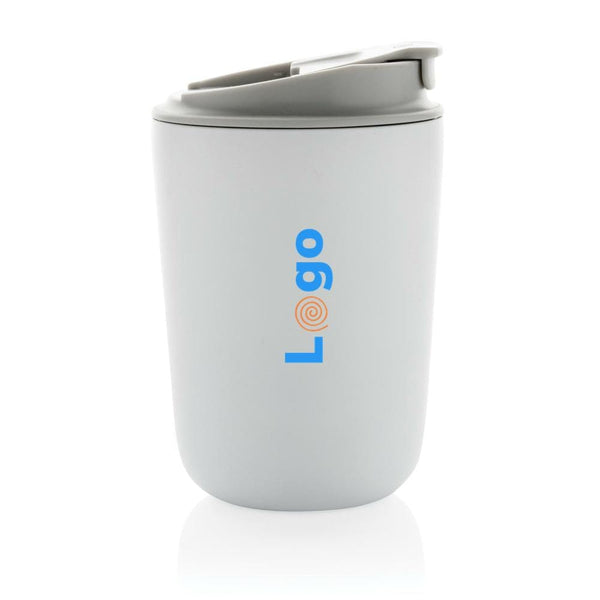 Tazza termica Cuppa in acciaio riciclato con laccio da collo - personalizzabile con logo