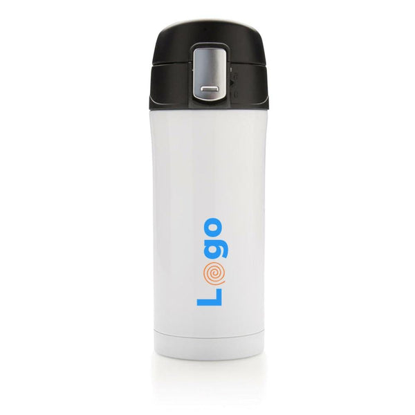 Tazza termica easy lock in acciaio riciclato RCS - personalizzabile con logo