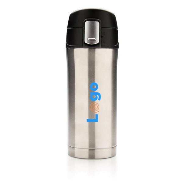 Tazza termica easy lock in acciaio riciclato RCS - personalizzabile con logo