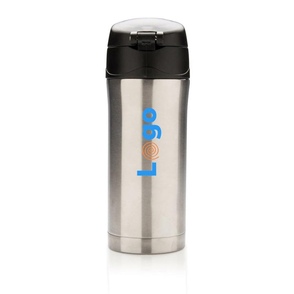 Tazza termica easy lock in acciaio riciclato RCS - personalizzabile con logo