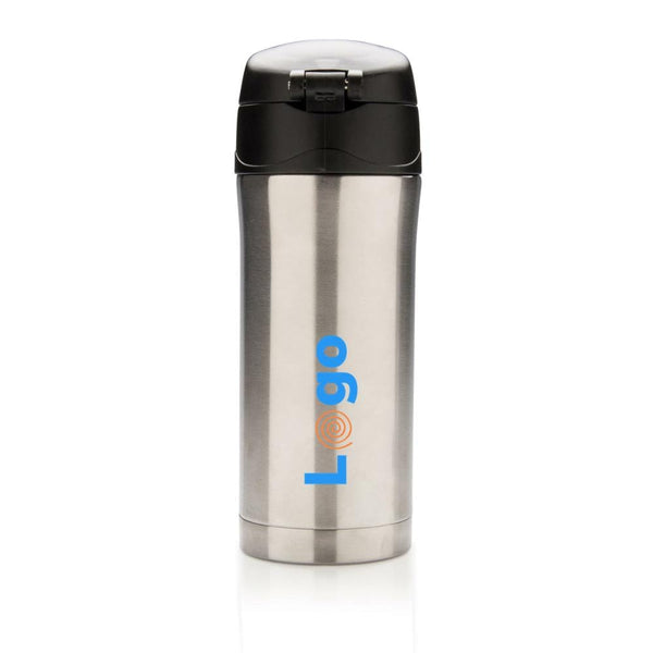 Tazza termica easy lock in acciaio riciclato RCS - personalizzabile con logo