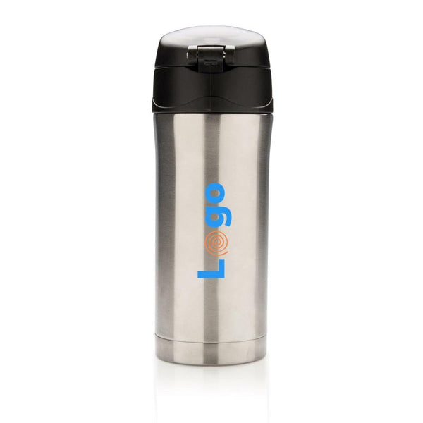 Tazza termica easy lock in acciaio riciclato RCS - personalizzabile con logo