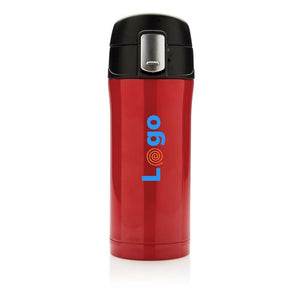 Tazza termica easy lock in acciaio riciclato RCS - personalizzabile con logo