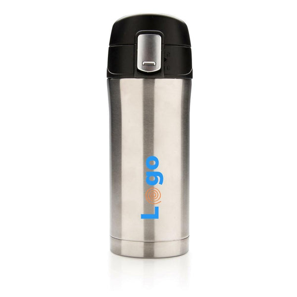 Tazza termica easy lock in acciaio riciclato RCS - personalizzabile con logo
