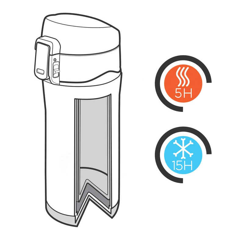 Tazza termica easy lock in acciaio riciclato RCS - personalizzabile con logo