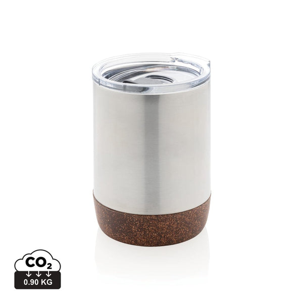 Tazza termica in sughero e acciaio riciclato RCS color argento - personalizzabile con logo