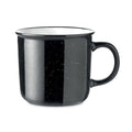 Tazza vintage in ceramica 400 ml Nero - personalizzabile con logo